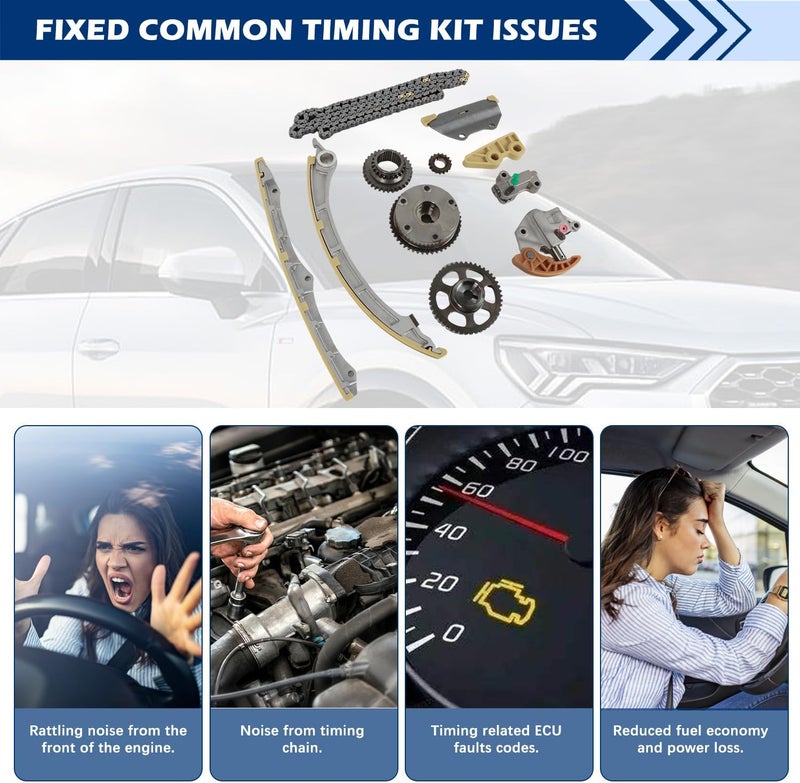 yeedaky Engine Timing Chain Kit with Camshaft Adjuster/VVT Gear Fit for Honda Acura ILX Accord Civic Crosstour CR-V 2.4L 2008-2015 - Image 5